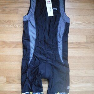 SLS3 Mens FX Triathlon Suit Sleeveless Grey Black Size XL NWT